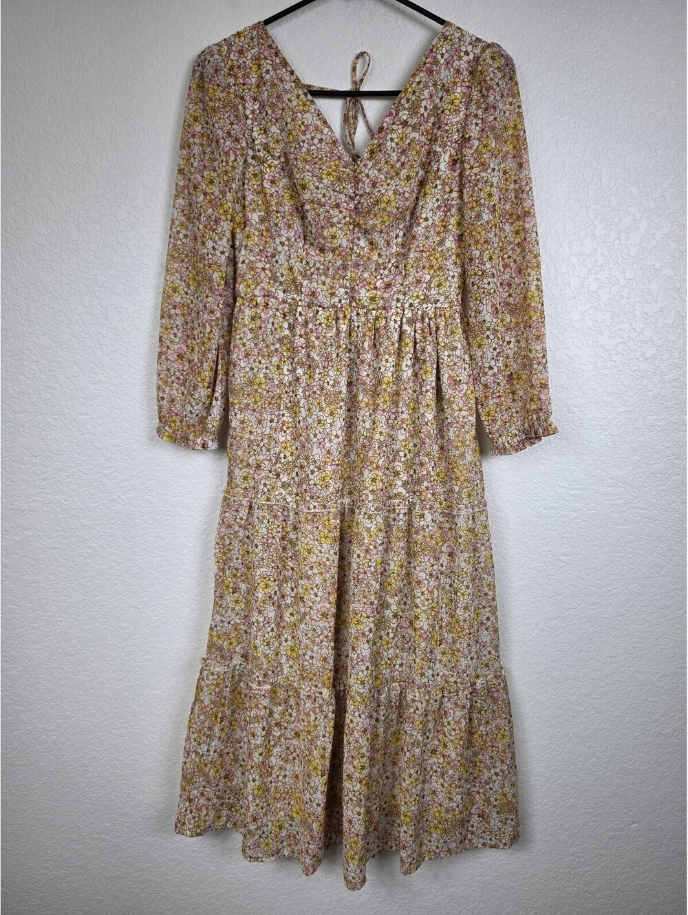 Anthropologie Sincerely Jules Floral Long Sleeve Midi Dress
